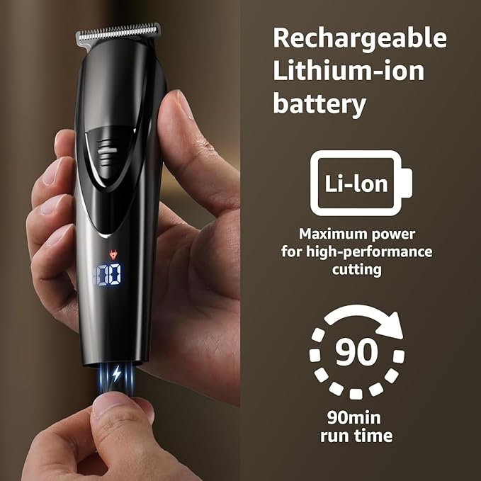 Electric Beard Trimmer for Men: 16-in-1 Professional Barber Hair Clippers - Cordless Grooming Kit - Turbo Speed & Precision Blades