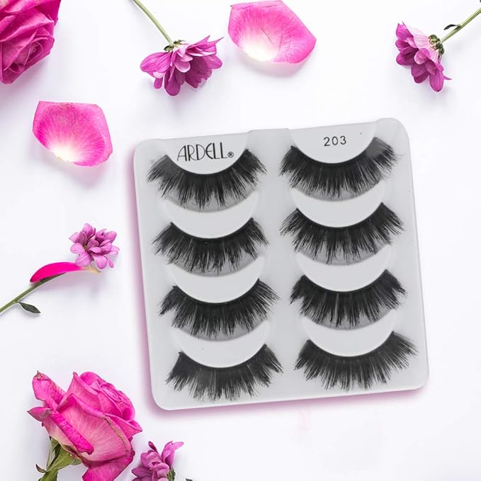 Ardell False Eyelashes Double Up 203 - Dramatic, Full Volume Lashes, Black Strip Lashes for Bold Eye Look, 2 Packs