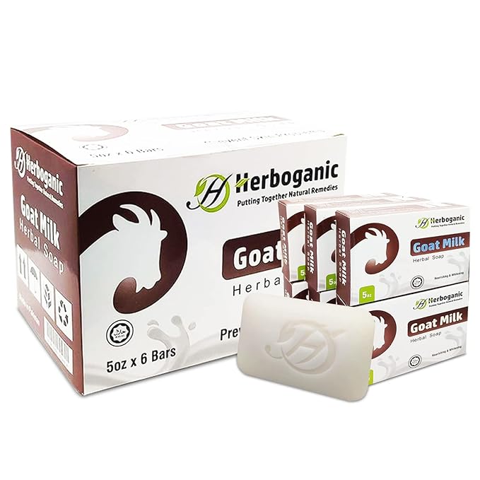 Goat Milk Herbal Soap | Pack of 6 of 5oz soap Bar | Ideal for Men and Women, Soothing and Nourishing Soap for Moisturization