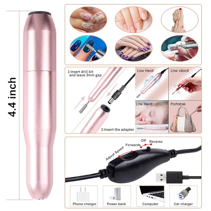 86PCS Acrylic Nail Kit Set with Everything, Professional Electric Nail Drill Machine 48W UV LED Nail Lamp Gel Dryer Lamp, Nail Supplies Art Brushes Decoration Nail Efile Tools for Gel Nails