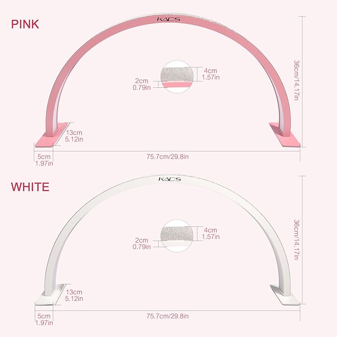 KADS 29In Wide Half Moon Nail Desk Lamp, Half Moon Light for Nail Desk, Lash Light for Eyelash Extensions with 3 Color Temperature 3000k-6500k for Nail, Lash, Tattoo, Skincare (Pink)