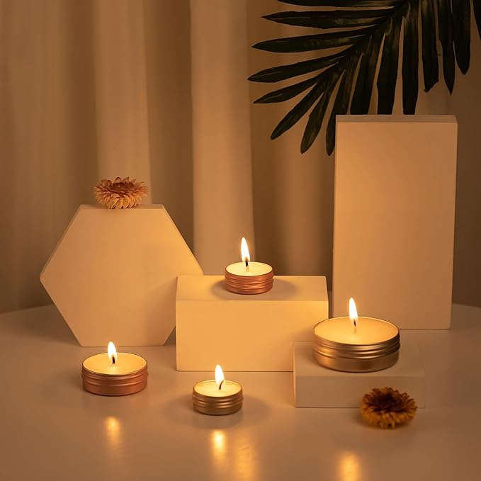 24 Pack 4oz/120ml Screw Top Aluminum Tin Jars with Screw Lids and Blank Labels - Refillable 120ml Metal Containers for Lip Balms, Candles, Salves, Spices, Crafts(Rose Gold)