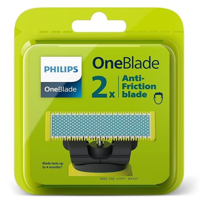 Philips OneBlade Replacement Blades for Face/Body Kit (Pack of 2/Anti-Friction)