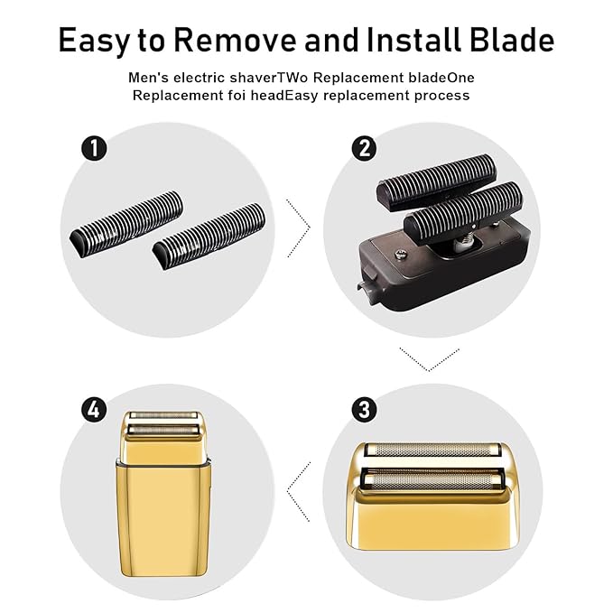 Gold Shaver Head for BaBylissPRO Barberology Double FXFS2G (1 Count, 1 Blade, Male, Adult Men)