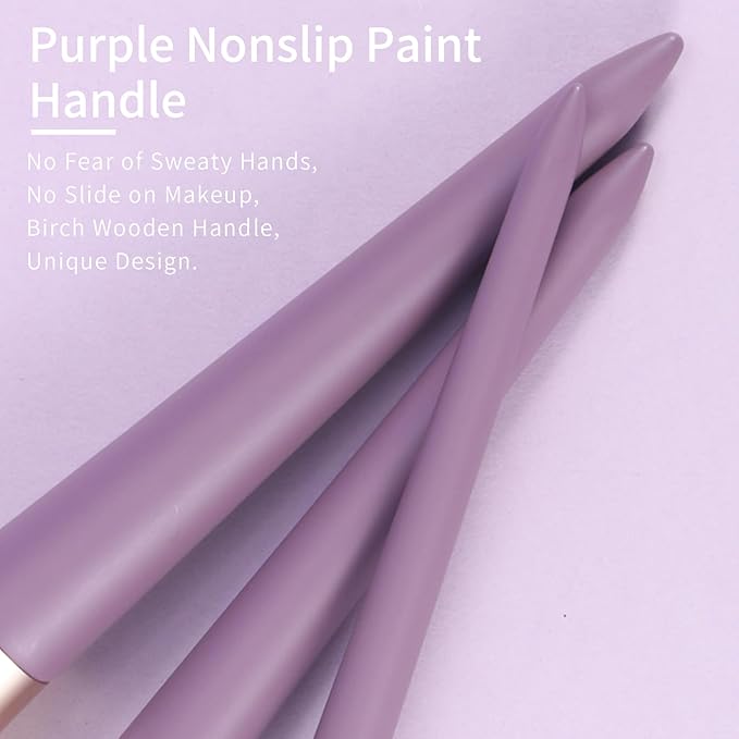 Purple Natural Fiber Makeup Brushes Set with Case, Vegan Makeup Brush Set Professional by ENZO KEN, Colorful Cosmetic Brushes Makeup Set, Make up Brush Set Professional, Purple Makeup Brush Set Vegan.