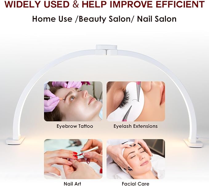 Foldable Desk UV Light for Nail Manicure and Eyelash Extension, 3 Light Settings Bright Fill-in Lamp, White (23 * 11.5 Inch)