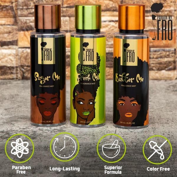 Pardon My Fro Body Mist - The Me - Time Collection - 3 PC Set - 8.4 fl oz