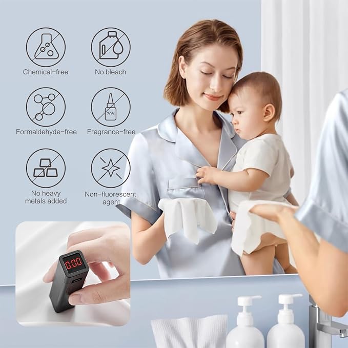 Face Towels Disposable Clean Face Towels, Cotton Makeup Remover Face Wipes, Disposable Large Facial Towels, Facial Cleansing Wipes for Sensitive Skin, Travel Hotel Essentials 50 Count (1 Pack)