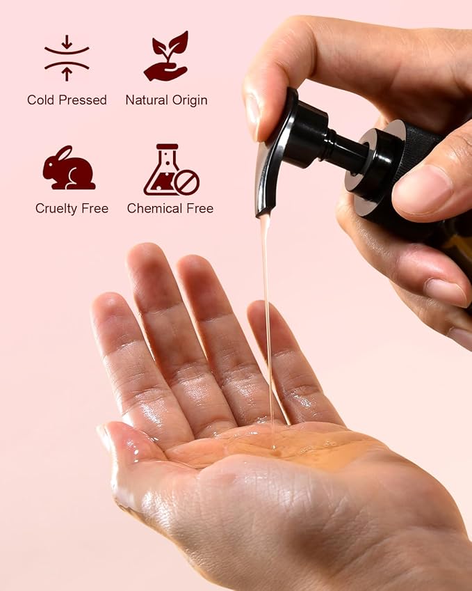 Rosehip Seed Oil Organic, USDA Certified 100% Pure Rosehip Oils for Face, Hair & Body, 8 fl oz Cold Pressed Rose Hip oil for Skin Moisturizing, Scar Fading, Gua Sha, Massage, Carrier Oil DIY