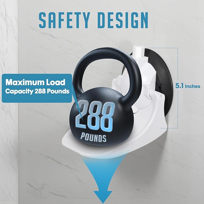 Shower Foot Rest for Shaving Legs with No Drilling Suction Cup, Shower Step for Shaving Legs, Reusable Bathroom Pedal, Pedicure Foot Rest, Shower Shaving Leg Assist, Load Capacity 288 Pounds, White