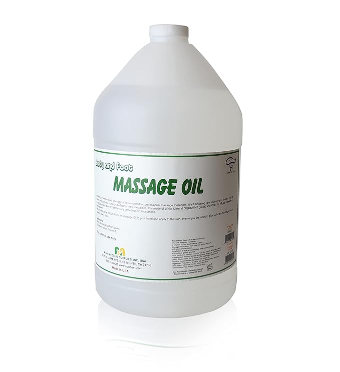 Premium Body Mineral Oil for Spa and Massage | 1 Gallon / 128 OZ | USP Grade | Relaxing | Soothing | Therapeutic | Repair Dry Skin | Hydrate and Nourish | Unscented | Clear | Allergy-Friendly (1)