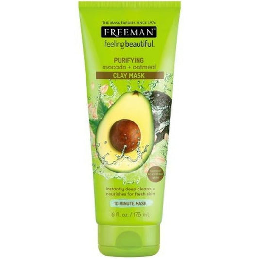 Freeman Facial Avocado & Oat Clay Mask 6 Ounce (177ml) (3 Pack)