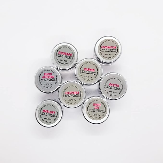 Concrete Minerals Metallic Eyeshadow, Silky- Smooth and Highly Pigmented, Longer-Lasting With No Creasing, 100% Vegan and Cruelty Free, 2.4 Grams Loose Mineral Powder (Metallic Sample Bundle)