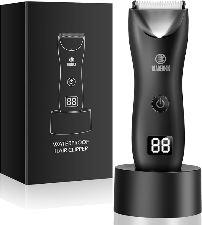 ENSSU Ball Trimmer/Shaver for Men, Electric Groin Hair Trimmer, Men Body Groomer for Pubic/Beard/Back, Waterproof Razor Hygiene Tool