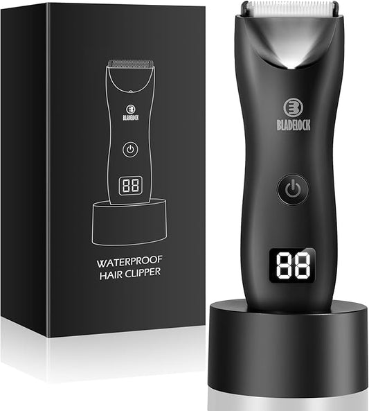 ENSSU Ball Trimmer/Shaver for Men, Electric Groin Hair Trimmer, Men Body Groomer for Pubic/Beard/Back, Waterproof Razor Hygiene Tool