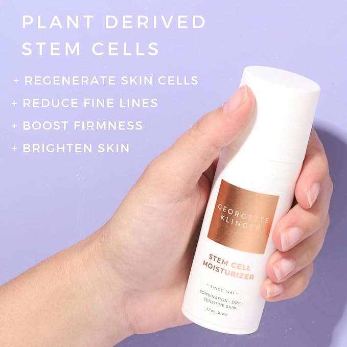 Stem Cell Moisturizer - Anti-Aging Facial Cream with Vitamin E, Hydrates, Boosts Cell Turnover, Improves Skin Elasticity to Visibly Reduce Lines, Dark Spots and Wrinkles - 1.7 oz by Georgette Klinger
