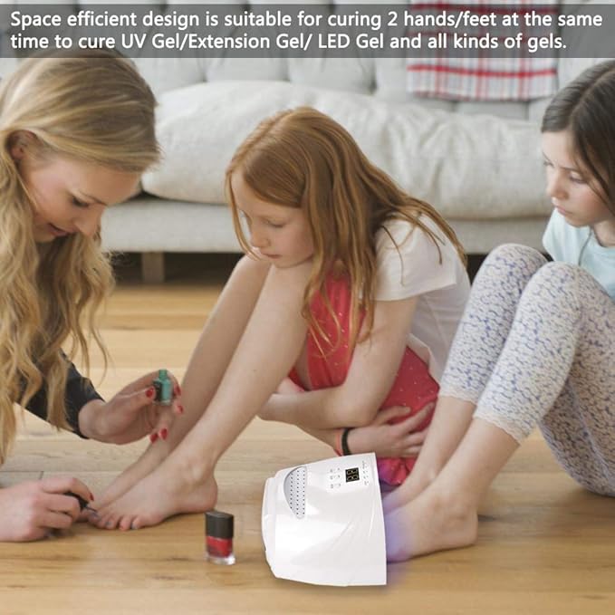 ZJchao 48W LED Nail Gel Lamp, LED Nail Lamp Nail Dryer Machine with 3 Timer Setting Smart Sensor for Fingernail Gel Polish Curing Nail Art Painting Tools Nail Light Nail Curing Dryer (US Plug)