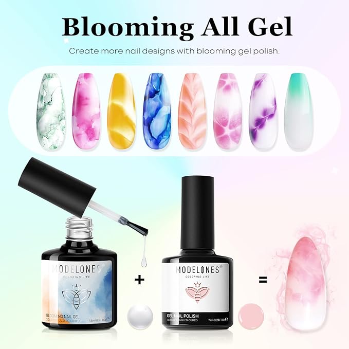 modelones Gel Nail Polish Kit, 6 Colors Dreamy Macaroon Pastel Gel Polish Colors Set Soak Off Soft Bright Purple Pink Blue Yellow Green