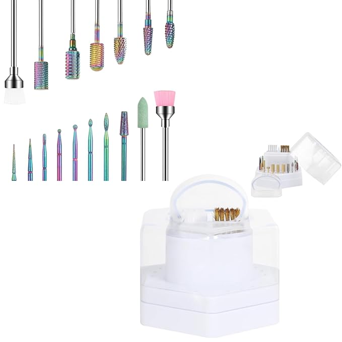 BQAN Nail Drill Bits Set with Nail Drill Bit Holder