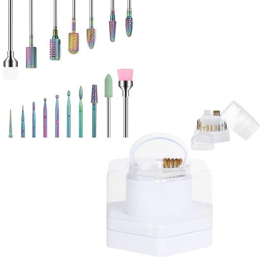 BQAN Nail Drill Bits Set with Nail Drill Bit Holder