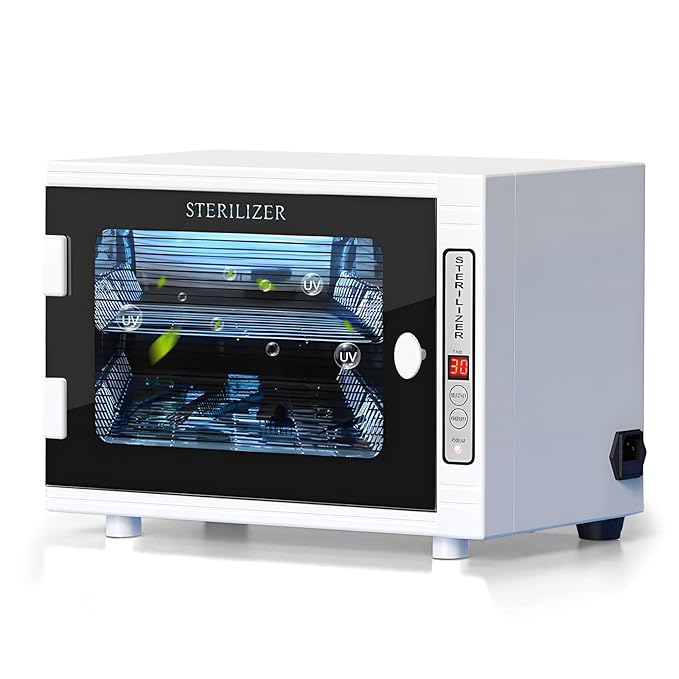 Nail Tool Cleaning Machine 12L High Capacity Dry Heat Cabinet for Home Salon Manicure Tool Cleaner Cabinet