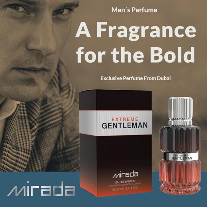 Gentleman Extreme, Men's Eau de Parfum (EDP) 3.4 FL. Oz (100ml), Men’s Perfume with Notes of Sea Notes, Grapefruit, Lime, Mandarin Orange, Jasmine, Bay Leaf, Ambergris, Guaiac Wood, Oakmoss
