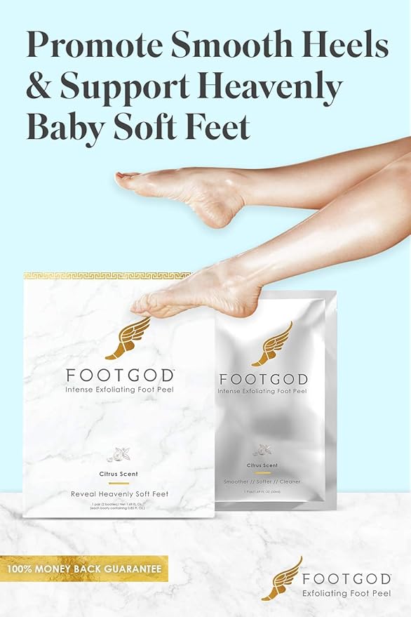 FootGod Exfoliating Foot Peel: Reveal Baby Smooth Feet, Moisturizing Aloe Gently Helps Peel Dead Skin, Eliminate Calluses with Luxury Skincare Technology