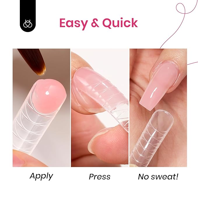 beetles Gel Polish 12 Colors Poly Nail Extension Kit Clear Jelly White Glitter Nude Pink Purple Builder Manicure Enhancement Starter Set Need Cure UV Led Nail Lamp Spring Gifts for Women Girls