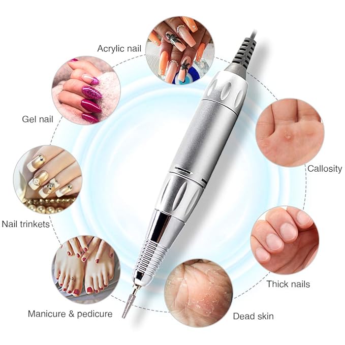 30000RPM Portable Nail Drill Machine with Professional Ceramic Nail Drill Bits