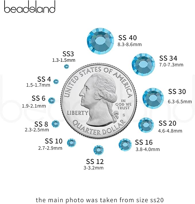 Beadsland Hotfix Rhinestones Bulk, 14400PCS Crystal Hot Fix Rhinestones for Crafts Clothes DIY Decoration, Aquamarine, SS20, 4.6-4.8mm