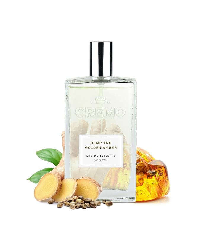 Cremo Hemp & Golden Amber Cologne Spray, A Unique Yet Sophisticated Blend of Hemp, Ginger and Golden Amber, 3.4 Fl Oz