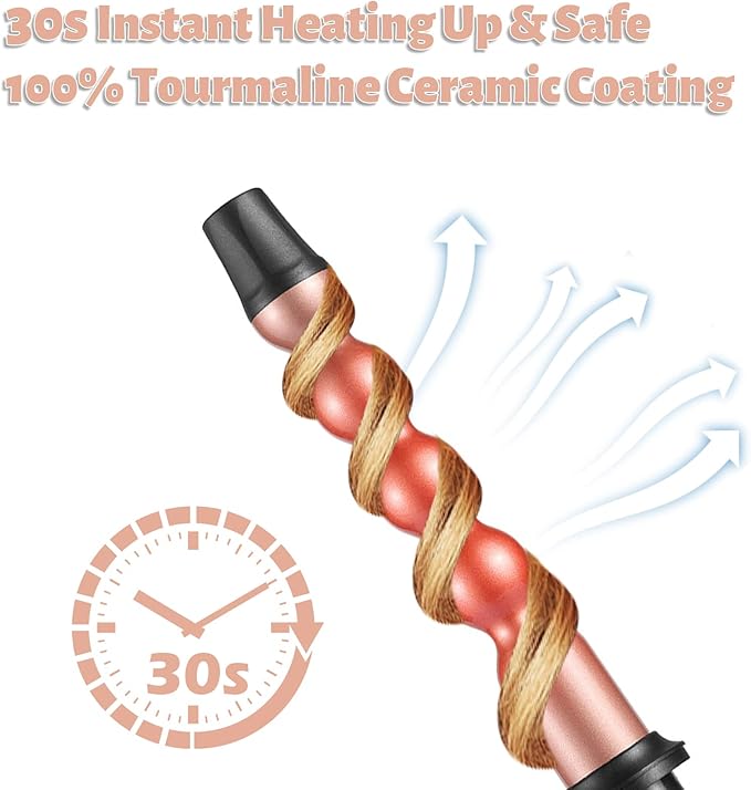 5 in 1 Hair Curling Iron Wand Set PTC Fast Heating Hair Crimper Professional Hair Styling Tools LCD Temp Control with Hair Straightener, Ceramic 3 Barrel Hair Waver Surprise Gift for Women Girl