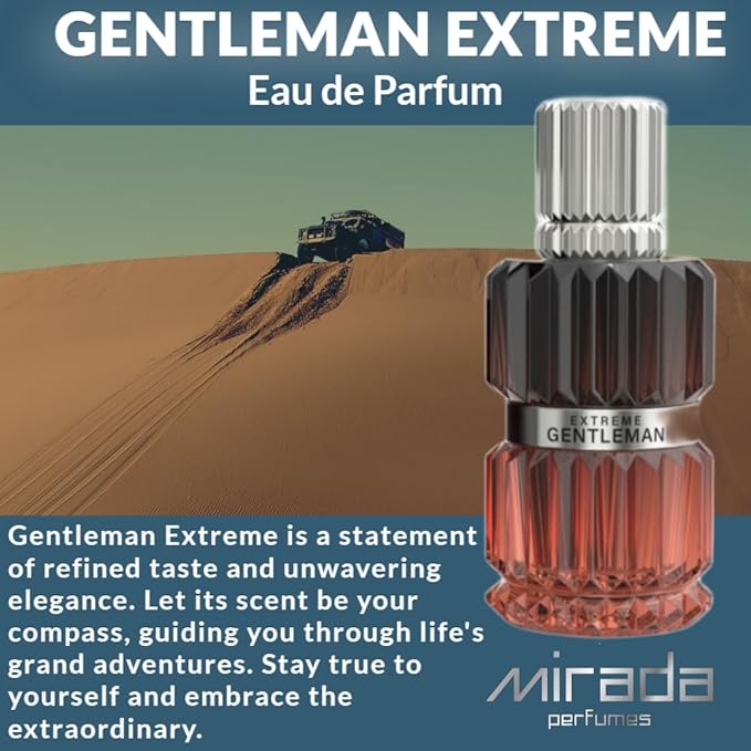 Gentleman Extreme, Men's Eau de Parfum (EDP) 3.4 FL. Oz (100ml), Men’s Perfume with Notes of Sea Notes, Grapefruit, Lime, Mandarin Orange, Jasmine, Bay Leaf, Ambergris, Guaiac Wood, Oakmoss