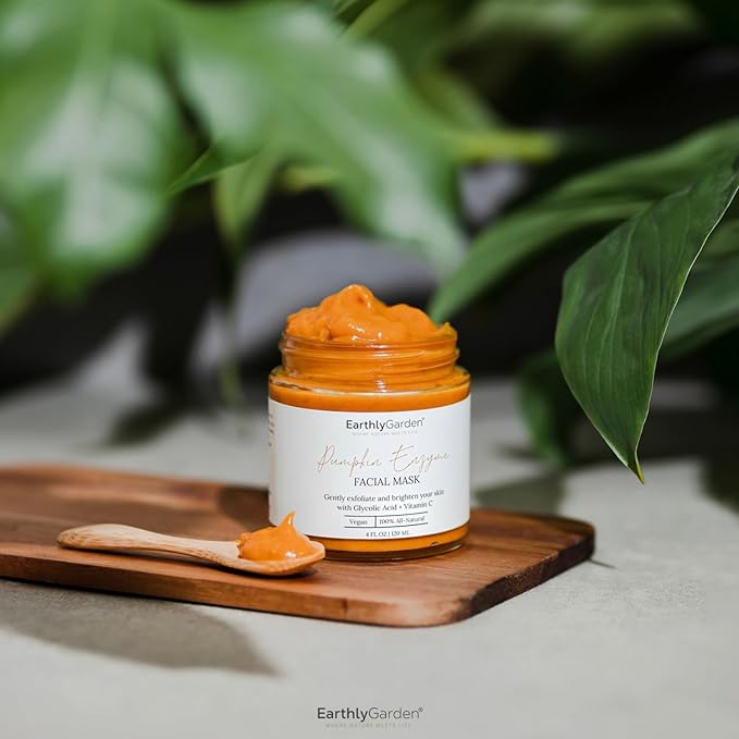 Pumpkin Enzyme Exfoliating Face Mask | Vegan, Anti-Aging Skincare Facial Treatment for Women | Moisturizing + Hydrating | Brighten Dullness + Dark Spots | All Skin Types (4 oz., 1)