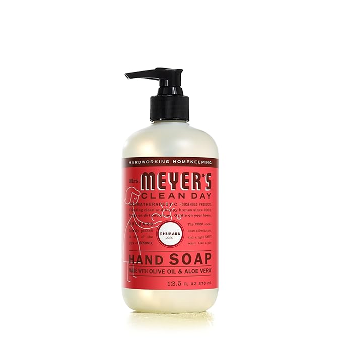 Mrs. Meyer's Liquid Hand Soap, Rhubarb Scent, 12.5 Fl Oz bottle (Pack of 1)