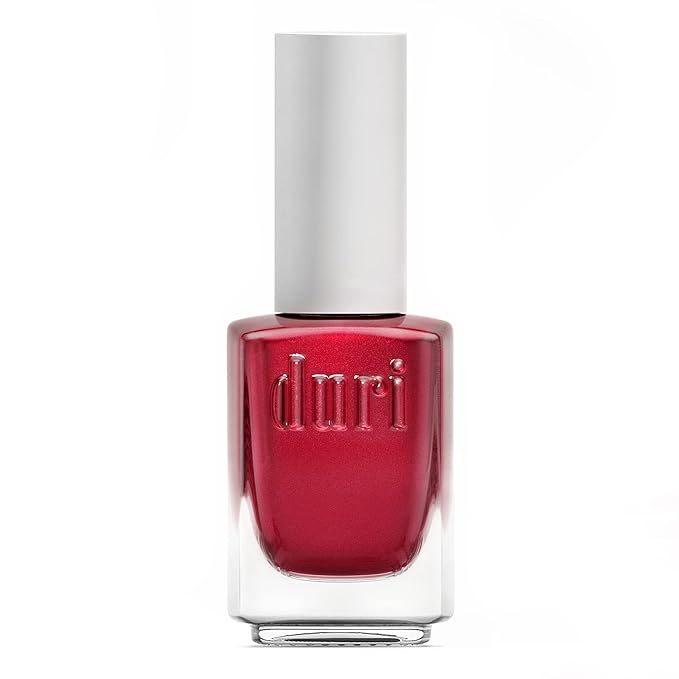 duri Nail Polish, 629 Strawberry Feeling, Red Metallic Shimmer, Semi Sheer, Glossy Finish, Fast Drying, 0.45 Fl Oz