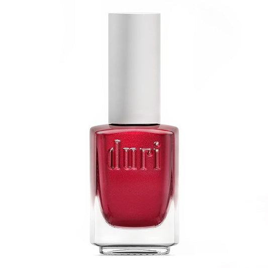 duri Nail Polish, 629 Strawberry Feeling, Red Metallic Shimmer, Semi Sheer, Glossy Finish, Fast Drying, 0.45 Fl Oz