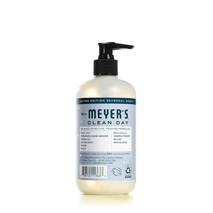 MRS. MEYER'S CLEAN DAY Hand Soap, Made with Essential Oils, Biodegradable Formula, Snowdrop, 12.5 fl. oz