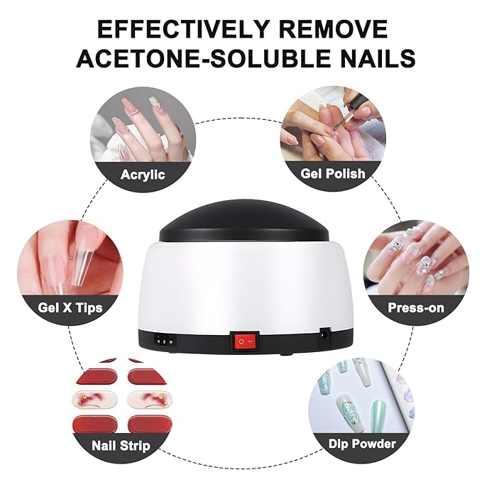 36W Nail Polish Remover Machine, Electric Nail Steamer, Portable Steam Off Nail Gel Polish Remover, Gel UV Nails Steamer Heater Cleaner Machine for Beauty Salon Home Use