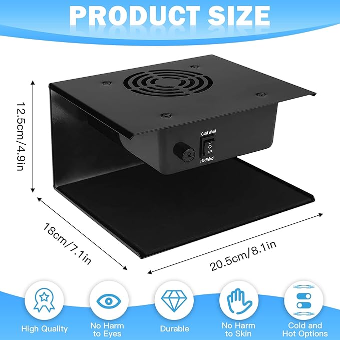 Nail Dryer Fan for Regular Polish 110V 300W Professional Nail Drying Fan with Hot and Cool Air for Hands and Feet Salon Air Nail Dryer Blower Fan for Manicure Salon and Home Use