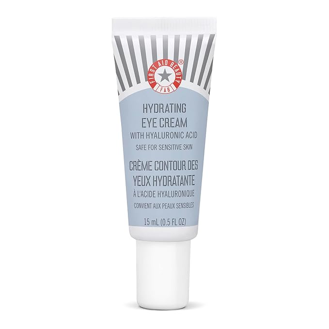 First Aid Beauty - Hydrating Eye Cream with Hyaluronic Acid, Nourishing Eye Cream that Provides 24 hours of Hydration, Helps Smooth Fine Lines, Wrinkles & Puffiness, Safe for Sensitive Skin, 0.5 oz