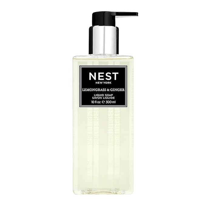 NEST New York Liquid Soap, Lemongrass & Ginger - 10 fl oz - Cleanses & Nourishes Skin - Approx. 300 Pumps Per Bottle - Gluten Free & Cruelty Free