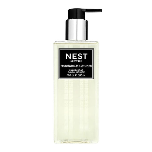 NEST New York Liquid Soap, Lemongrass & Ginger - 10 fl oz - Cleanses & Nourishes Skin - Approx. 300 Pumps Per Bottle - Gluten Free & Cruelty Free
