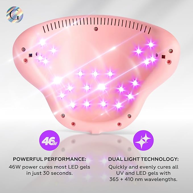 Gloss UV LED Nail Lamp 2 | USB Charging Nail Dryer 46W for Nail Polish, LED Light 23pcs lamp Beads and Automatic Sensor, Professional UV Nail Lamp for Nail Art Tools Accessories
