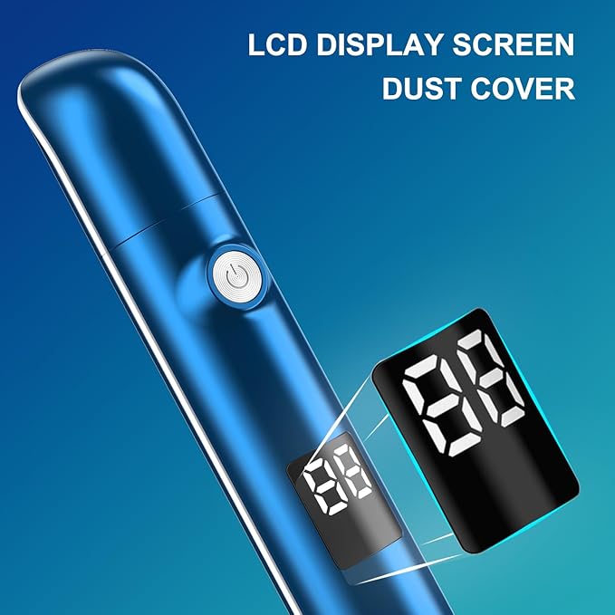 Nose Trimmer - Professional Painless Eyebrow & Facial Hair Trimmer for Men & Women, IPX7 Waterproof, USB Rechargeable, Easy Cleaning, All-in-ONE (Blue)