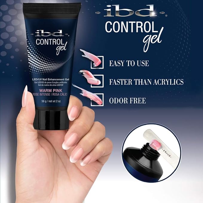 IBD Pro-Hybrid Nail Control Gel, Warm Pink Color, LED/UV Nail Enhancement Gel