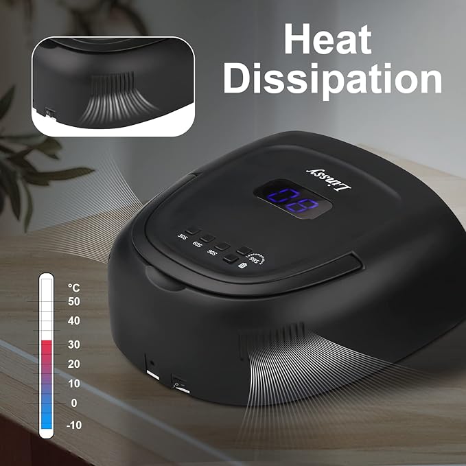 60W Rechargeable UV LED Nail Lamp, Faster Wireless Nail Dryer Gel Polish Light 42 Beads & Portable Handle, Professional Curing Lamp for Fingernail and Toenail (Black)