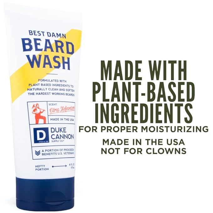 Duke Cannon Supply Co. Beard Care Collection for Men, Citrus Hefeweizen Scent - Featuring Premium 6 Fl oz. Beard Wash, 1.6 oz. Balm, & 3 oz. Oil, 3 Piece Set