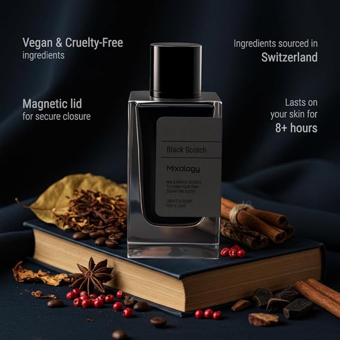 Black Scotch Eau de Parfum – Mixture Black Afghano + Blk Opium, Unisex Perfume 3.4 Fl Oz (100ml)