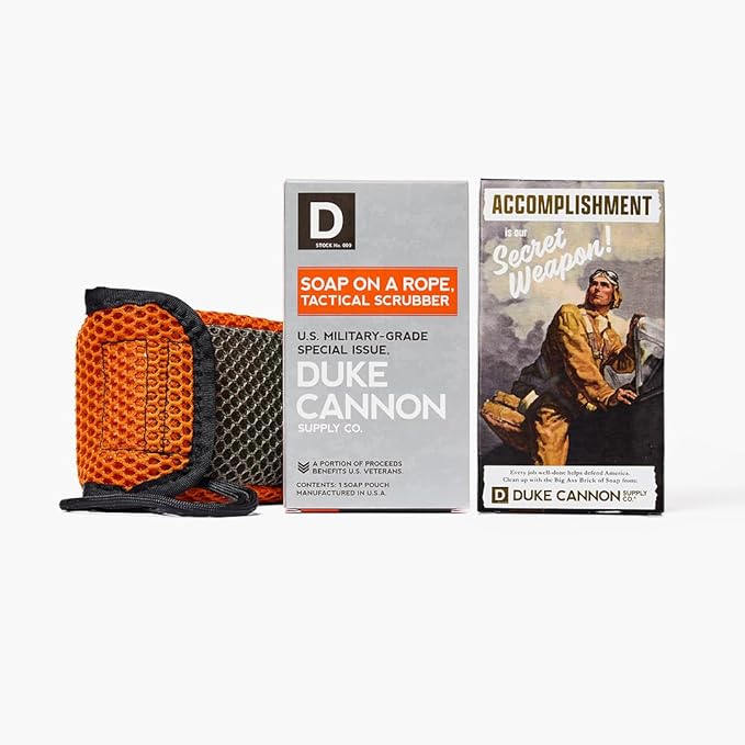 Duke Cannon Soap Bundle Pack - Tactical Scrubber and Big Brick of Soap (Smells Like Accomplishment)